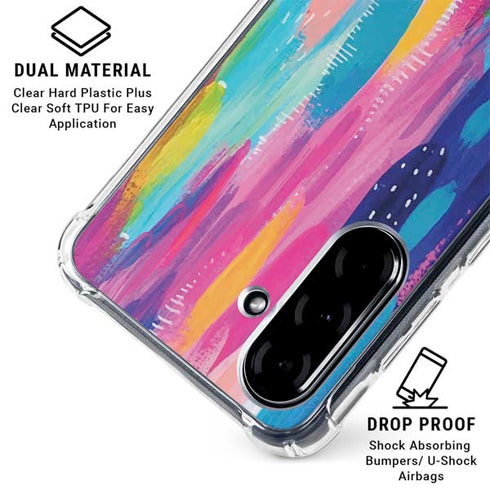 Pink Sparkle Brush Stroke by Etta Vee Galaxy A36 5G Clear Case